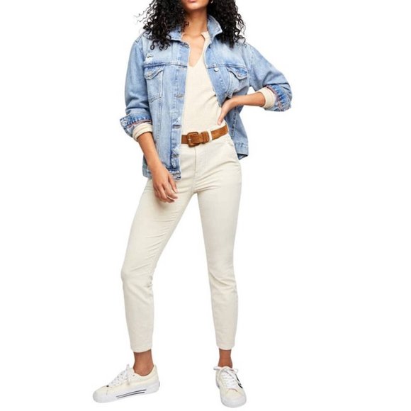 FREE PEOPLE Fine Line Cropped Corduroy Jean - Size 14 NWOT - Picture 1 of 5